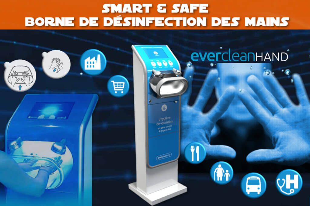 Borne de désinfection des mains - Smart & Safe - Coronavirus