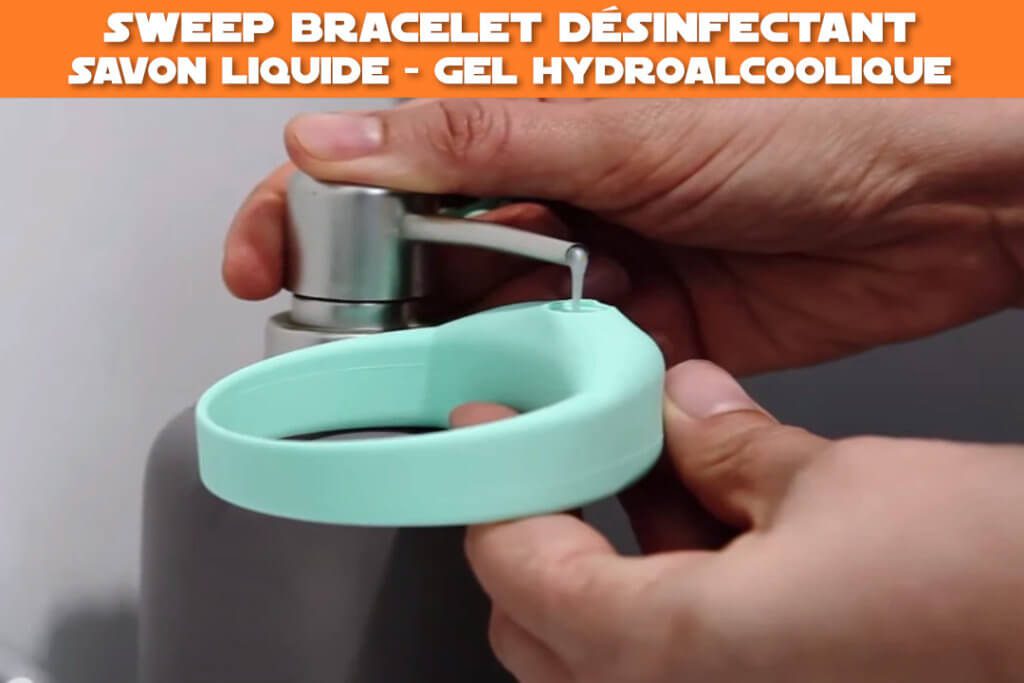 sweep bracelet desinfectant - savon liquide, gel hydroalcoolique