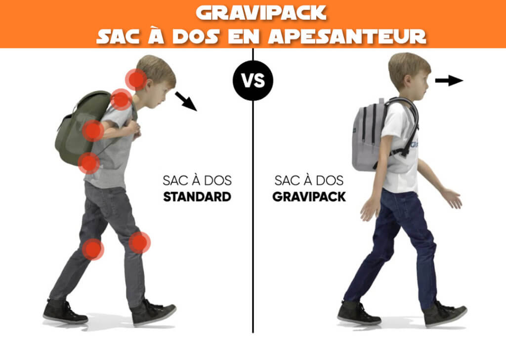Gravipack : sac à dos de randonnée et scolaire en apesanteur sur les épaules